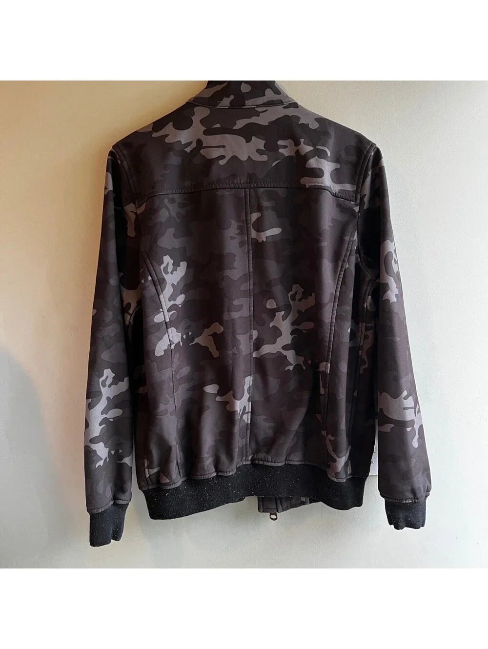 David Bitton Buffalo Camo Moto Jacket Men's Front Zipped Lined Small Bomber
